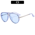 Gafas de sol de aviador modernas con lentes azul claro y montura lila clara - Montura Azul Transparente Lente Azul
