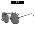 Gunmetal oversized square sunglasses for men and women with grey tinted lenses - Gunmetal Frame Grey Lens