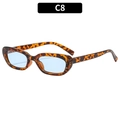 Retro tortoiseshell sunglasses with light blue lenses in a cat-eye hip-hop style - Leopard Frame Blue Lens
