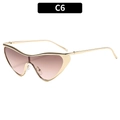 Fashionable golden metal frame butterfly sunglasses with gradient brown lenses C6 - Gold Frame Gradient Tea Pink Lens (C6)
