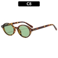 Vintage oval sunglasses with tortoiseshell frames and light green tinted lenses - Tortoiseshell Frame Dark Green Lens