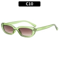Vintage cat-eye sunglasses with translucent green frames and brown gradient lenses - Transparent Green Frame Double Tea Lens
