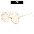 Fashion aviator sunglasses with gold metal frame and orange transparent lenses C6 - Gold Frame Champagne Lens