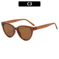 Occhiali da sole cat-eye retrò con montatura ambra e lenti marroni, colore C3 - Montatura Tè Lenti Tè (C3)