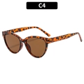Occhiali da sole cat eye alla moda con montatura leopardata tartarugata e lenti marroni - Montatura Leopardata Lenti Tè (C4)
