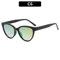 Cat eye sunglasses C6 with black frames and green-pink gradient mirrored lenses - Black Frame Gradient Green (C6)