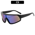 Lunettes de soleil sport surdimensionnées avec monture noire et verre miroir violet C8 - Monture Noire Verres Miroir Bleu