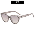 Fashionable cat eye sunglasses with grey translucent frames and gradient grey lenses - Transparent Grey Frame Gradient Grey (C7)
