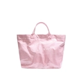 Bolso tote moderno de Tyvek rosa con revestimiento de PVC transparente y letras blancas - Rosa