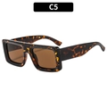 Fashionable square tortoise shell sunglasses with dark brown lenses for men and women - Tortoise Frame Tea Lens (C5)
