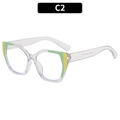 Montatura trasparente per occhiali a poligono con giunture di colore verde e giallo C2 - Verde Giallo Trasparente (C2)