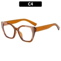 Occhiali anti-luce blu cat-eye in ambra traslucida con moderno design geometrico a punta - Montatura Tè (C4)