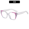 Cat eye glasses frames with transparent pink color block design, C5 style for women - Transparent Pink Gray (C5)