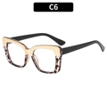 Square blue light blocking glasses with gold metal and tortoiseshell frames in C6 color - Upper Gold Lower Leopard (C6)