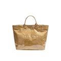 Brown Dupont paper tote bag with waterproof PVC overlay and TOTE BAG lettering - Brown