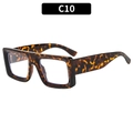 Fashion square oversized tortoiseshell pattern sunglasses for men with a retro frame design - Tortoise Frame Clear Lens (C10)