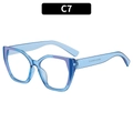 Cat eye glasses frames in transparent blue and purple contrast minimalist style - Blue Frame (C7)
