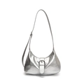 Borsa hobo argento metallizzato con tracolla regolabile e fibbia decorativa - Argento