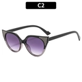Occhiali da sole cat-eye da donna con montatura nera glitter e lenti sfumate viola - Montatura Sfumata Nero Grigio Lenti Grigie (C2)