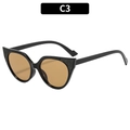 Occhiali da sole cat eye con montura nera e lenti marroni con glitter, variante C3 - Montatura Nera Lenti Tè (C3)