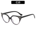 Women's cat eye sunglasses in black with gradient grey rim and glitter accents - Gradient Black Grey Frame Clear Lens (C10)