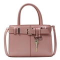 Sac à bandoulière rose chic avec poignée et pendentif clé dorée à la mode - Rose