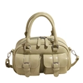 Sac bowling vert haricot chic avec finition brillante et doubles poches avant - Vert