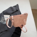 Rosa geprägte Eimerhandtasche aus Leder, stilvolle lässige Umhängetasche für Damen, Alltagsmode. - Rosa