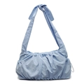 Bolso tote nube azul claro con elegante detalle de nudo y textura de efecto arrugado - Azul