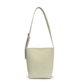 Bolso cubo minimalista de gran capacidad en verde claro con textura de cuero sintético - Bolso y Estuche (8815) / Verde