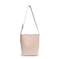Bolso cubo minimalista de cuero rosa claro con correa de hombro ajustable para mujer - Bolso y Estuche (8815) / Rosa
