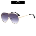 Classic aviator sunglasses with gold frames and purple gradient lenses for driving - Gold Frame Double Gray Lens (C3)