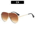 Classic gold aviator sunglasses with brown gradient lenses and C4 variant - Gold Frame Brown Gradient Lens(C4)