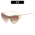 Cat-Eye-Schmetterling Sonnenbrille mit Goldrahmen und braunem Verlaufsglas SKU C4 - Gold Double Tea Stil (C4)