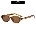 Kleine Retro-Sonnenbrille mit Schildpatt-Muster, braunen Gläsern und Metalldetails - Demi Rahmen Tee Gläser (C3)