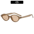 Vintage retro cat-eye sunglasses with thin tortoiseshell tea brown frames and lenses - Light Tea Frame Light Tea Lens (C5)