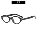 Retro black round sunglasses for women featuring stylish silver dot accents in C7 finish - Black Frame Clear Lens (C7)