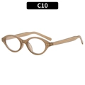 Vintage oval sun glasses in translucent brown tortoise frame with classic metal hinges - Light Tea Frame Clear Lens (C10)