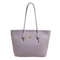 Borsa a spalla viola chiaro con placca dorata a coniglio e dettaglio tracolla annodata - Viola