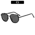 Classic polarized aviator sunglasses in black finish with a double bridge metal frame - Black Frame Grey Lens