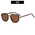 C6 variant polarized pilot sunglasses with coffee metal double bridge and brown lenses - Coffee Frame Dark Tea Lens