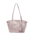 Borsa tote in pelle lucida rosa chiaro con spalline lunghe e mini pochette coordinata - Consistenza in Vernice (Include Piccola Custodia) / Rosa
