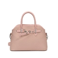 Bolso de mano rosa para mujer con textura tejida, hebilla plateada y bandolera - Rosa