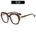 Chic tortoiseshell pattern eyewear frame with golden metal hinge details in C13 color - Tortoise Frame Clear Lens