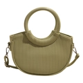 Borsa a mano a mezzaluna a pieghe verde chiaro con manico rotondo e tracolla rimovibile - Verde