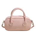 Borsa a bauletto rosa minimalista con doppi manici e tracolla regolabile - Senza Ciondolo / Rosa Chiaro
