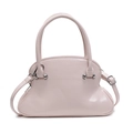 Elegante borsa a mano rosa chiaro a forma di toast con finitura lucida e metallo argento - Rosa