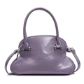 Borsa a tracolla a conchiglia color viola taro con finitura lucida e finiture argentate - Viola