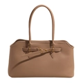Sac hobo beige à grande capacité en cuir mat avec détails en anneaux dorés chic - Sans Pendentif / Kaki