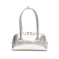 Bolso de hombro plateado metalizado con asas dobles largas y relieve de Shiyubag - Plateado